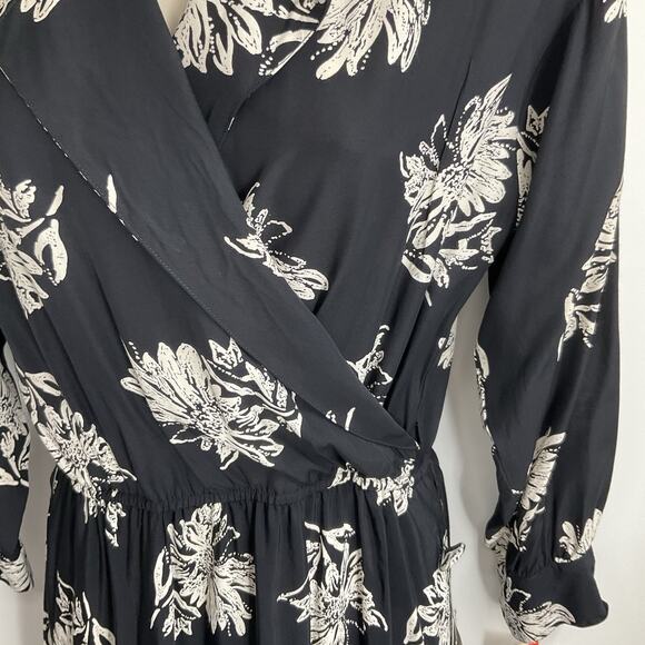 Vintage PAT ARGENTI Floral Black Long Sleeve Dress New with Tag Hawaiian Aloha - Picture 8 of 13